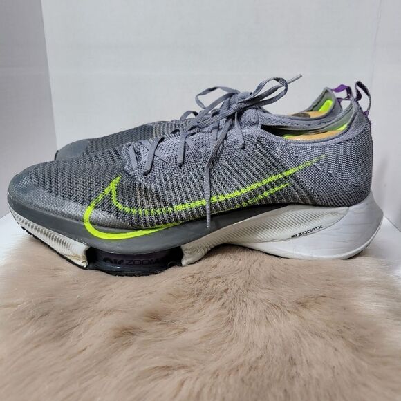 Nike Air Zoom Tempo Next% Flyknit Particle Grey/Volt Running Shoes Size 15 - Picture 3 of 11